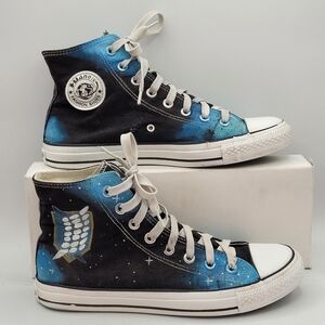 Stars And Galaxy Hightop Shoes Size 9.5 In Womens